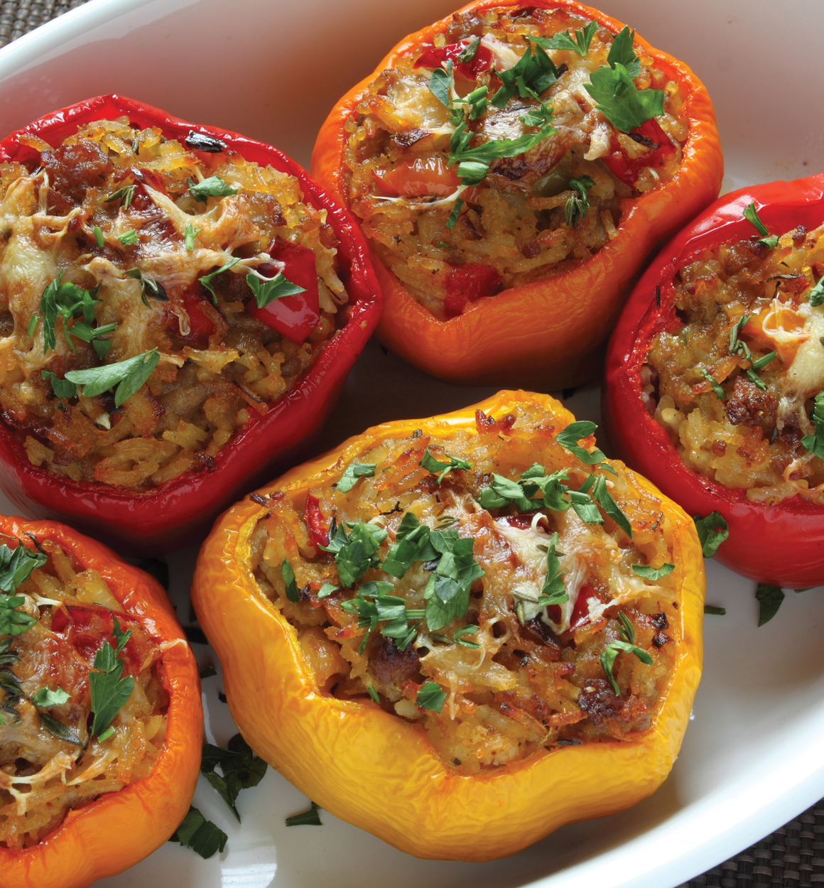 Rice and Vegetable Stuffed Peppers