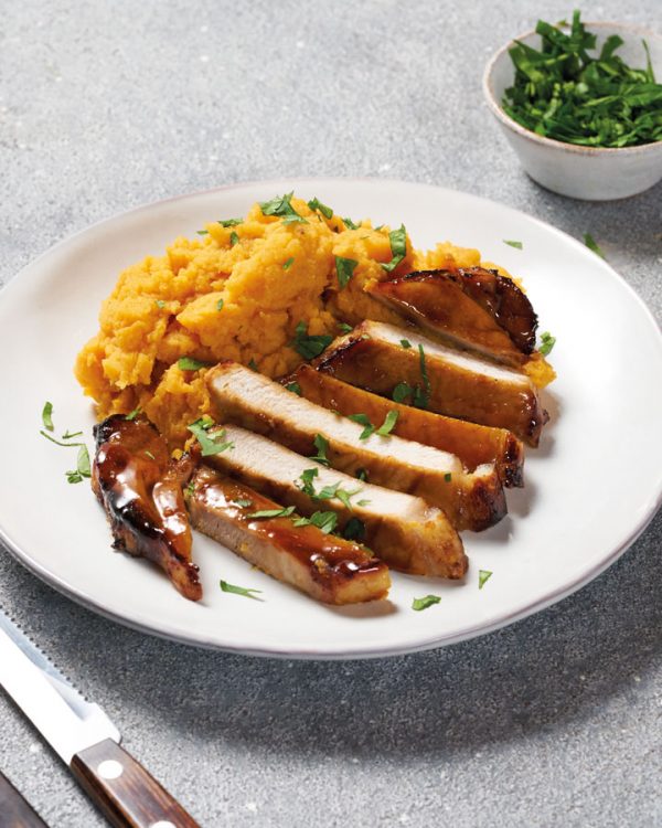 Ninja Foodi Chinese BBQ Pork with Ginger Coconut Sweet Potatoes Ninja